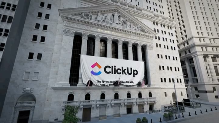ClickUp Nasdaq Tower Times Square Takeover — $300M ARR & 400% AI Growth